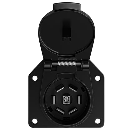 Leisure Cords 7 Way Inline Trailer Replacement Female Inlet Socket Splice 4 Inch (Black)