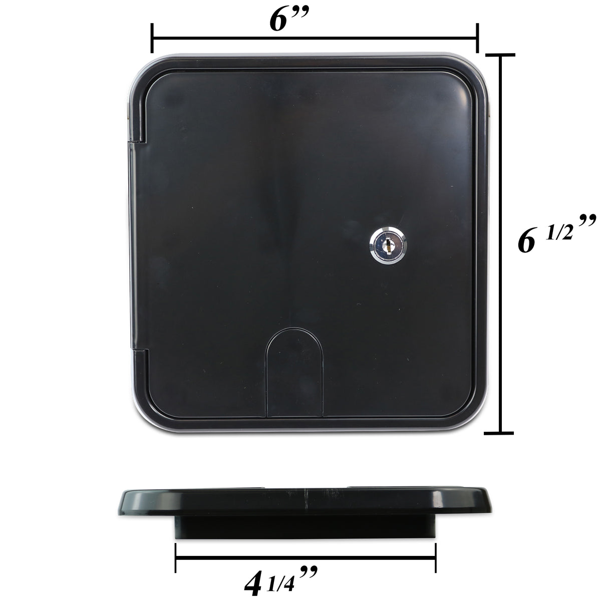 Leisure Cords RV Power Cord Utility Hatch Weatherproof Rectangle Door 6.5 Inch x 6 Inch (Black)