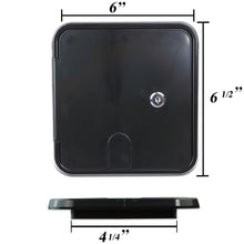 Leisure Cords RV Power Cord Utility Hatch Weatherproof Rectangle Door 6.5 Inch x 6 Inch (Black)