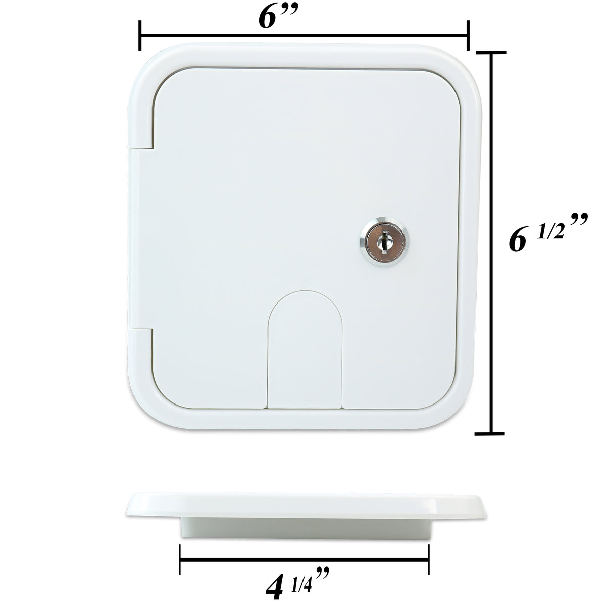 Leisure Cords RV Power Cord Utility Hatch Weatherproof Rectangle Door 6.5 Inch x 6 Inch (White)