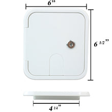 Leisure Cords RV Power Cord Utility Hatch Weatherproof Rectangle Door 6.5 Inch x 6 Inch (White)