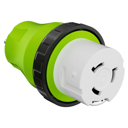 Leisure Cords 15AMP RV Electrical Adapter Twist Locking NEMA 5-15P to SS2-30R 5 Inch (Green)