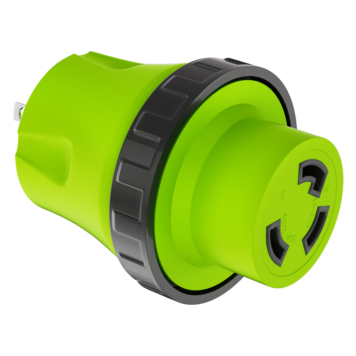 Leisure Cords 15AMP RV Electrical Adapter Twist Locking NEMA 5-15P to L5-30R 4 Inch (Green)