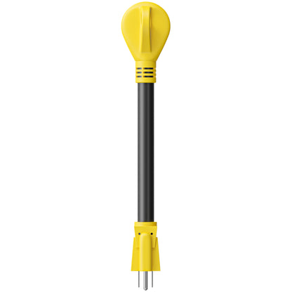 Leisure Cords 30AMP RV Dogbone Adapter Cord Standard NEMA 5-15P to TT-30R 12 Inch (Yellow)
