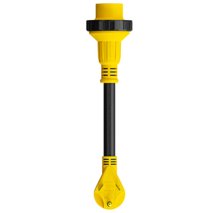 Leisure Cords 30AMP RV Dogbone Adapter Cord Twist Locking NEMA TT-30P to L5-30R 12 Inch (Yellow)