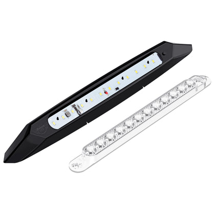 Leisure LED 12V RV Exterior LED Awning Porch Light Cool White with Switch Clear Lens 13 Inch (White)