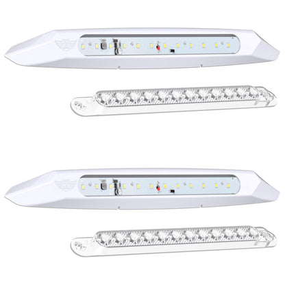 Leisure LED 12V RV Exterior LED Awning Porch Light Cool White with Clear Lens 13 Inch (White)