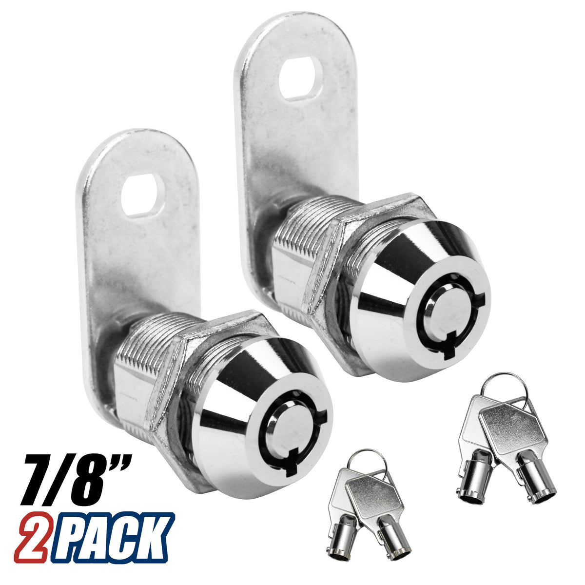 Leisure Locks RV Cam Latch with Keyed Tubular Lock for Compartment Doors 0.88 Inch (Metal)