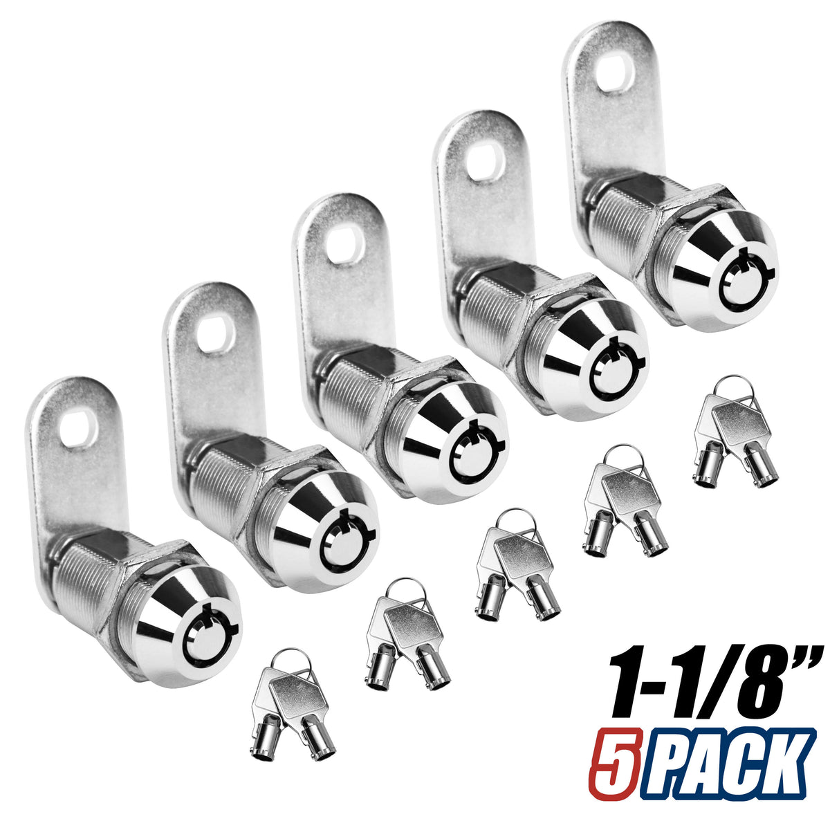 Leisure Locks RV Cam Latch with Keyed Tubular Lock for Compartment Doors 1.13 Inch (Metal)
