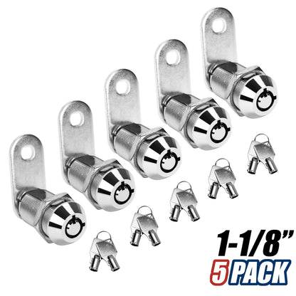 Leisure Locks RV Cam Latch with Keyed Tubular Lock for Compartment Doors 1.13 Inch (Metal)