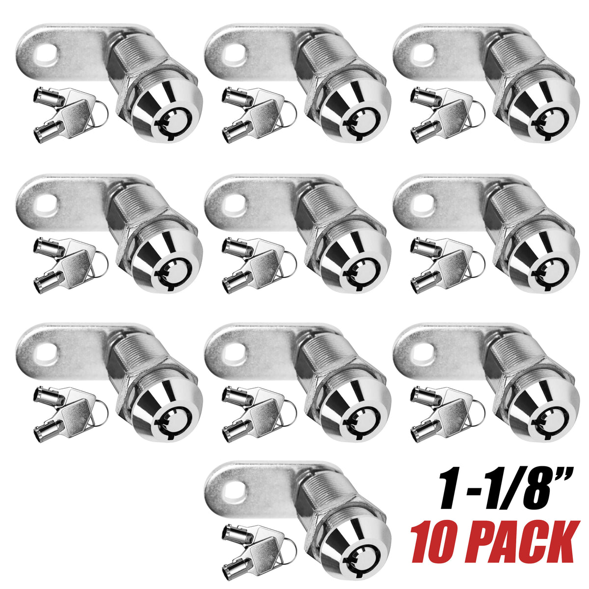 Leisure Locks RV Cam Latch with Keyed Tubular Lock for Compartment Doors 1.13 Inch (Metal)