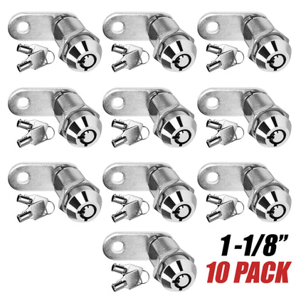 Leisure Locks RV Cam Latch with Keyed Tubular Lock for Compartment Doors 1.13 Inch (Metal)
