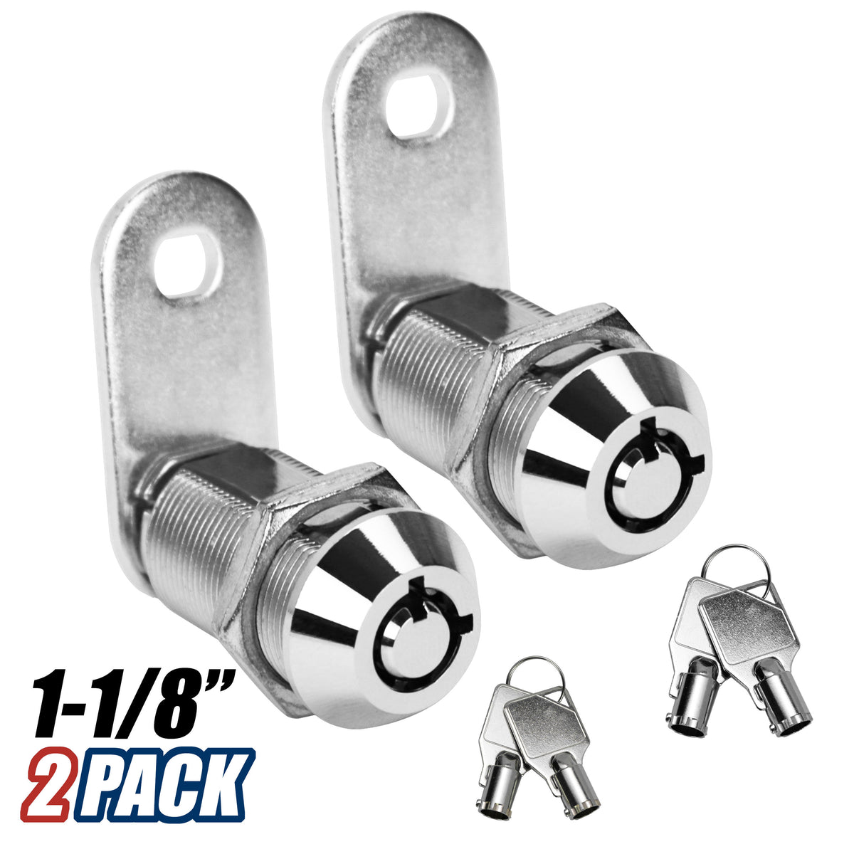 Leisure Locks RV Cam Latch with Keyed Tubular Lock for Compartment Doors 1.13 Inch (Metal)