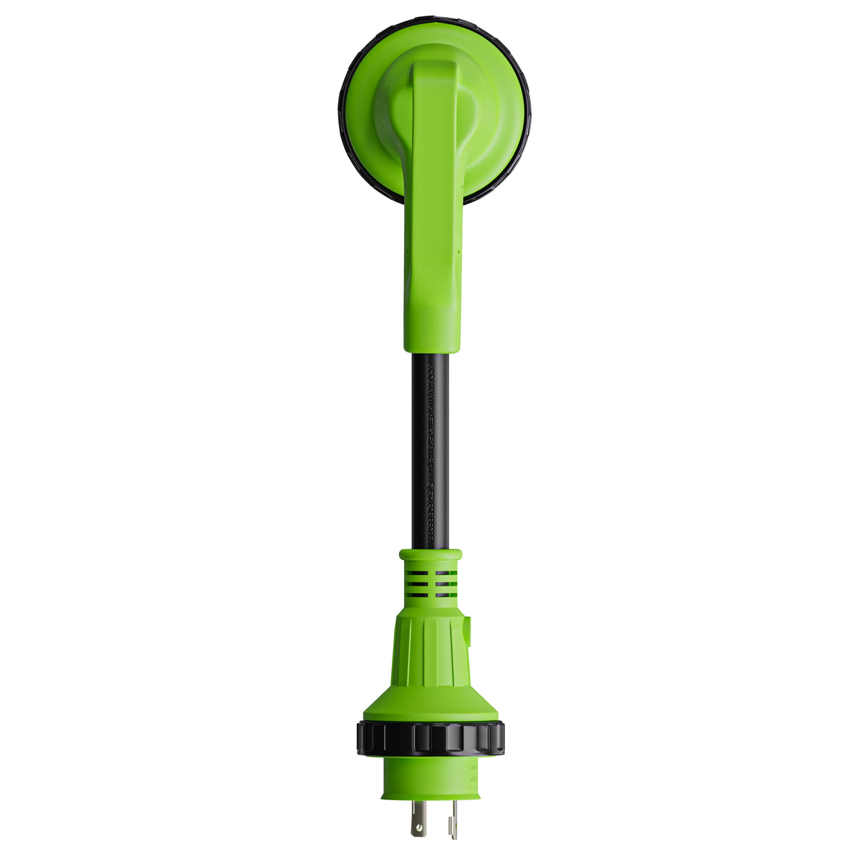 Leisure Cords 30AMP RV Dogbone Adapter Cord 90 Degree Handles Twist Locking Coupler NEMA L5-30P to L5-30R 12 Inch (Green)