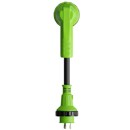 Leisure Cords 50AMP RV Dogbone Adapter Cord 90 Degree Handles Twist Locking Coupler NEMA L5-30P to SS2-50R 12 Inch (Green)