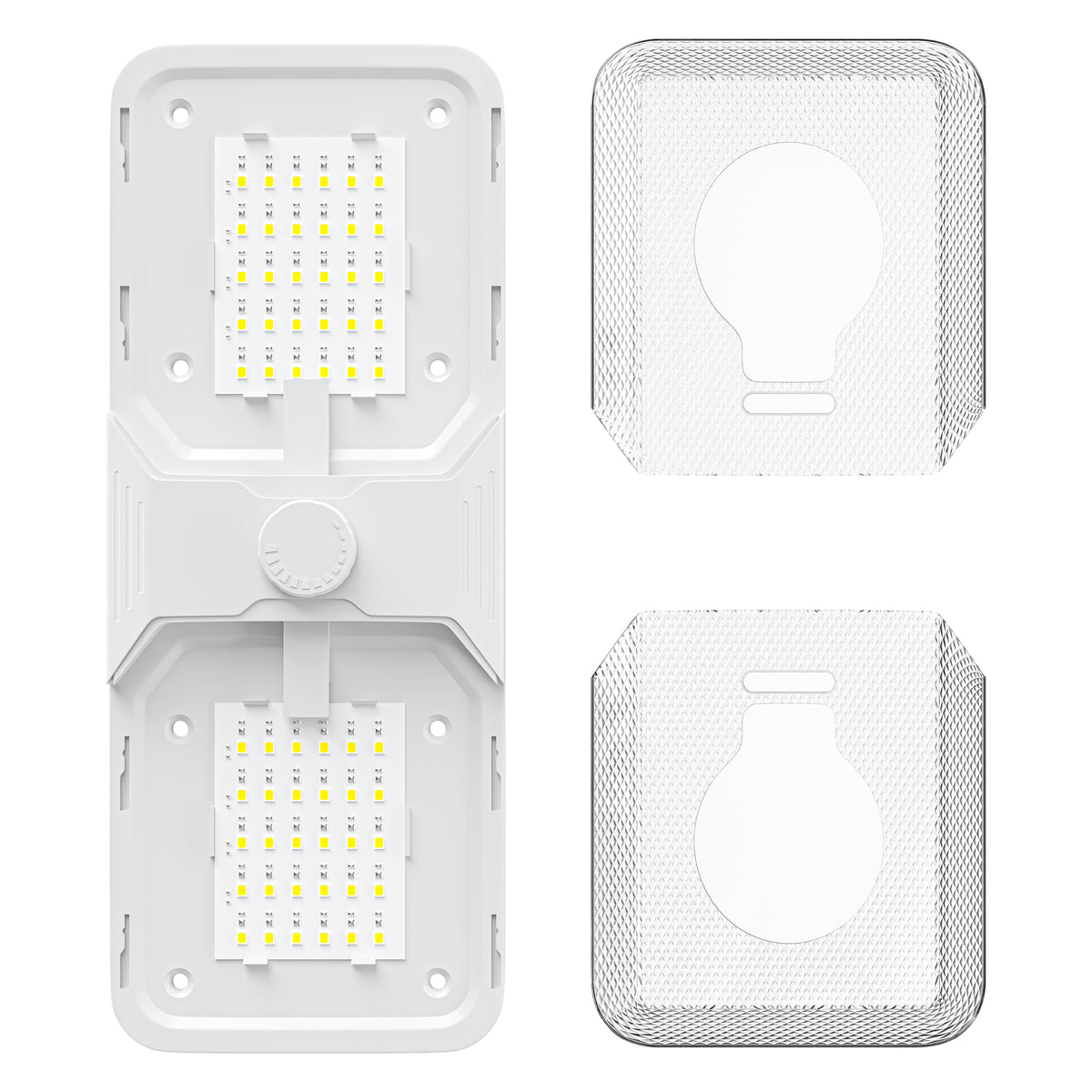 Leisure LED 12V RV LED Double Dome Light Cool White Knob Dimmer Switch Clear Lens 11 Inch (White)