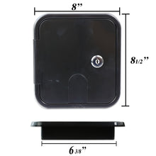Leisure Cords RV Power Cord Utility Hatch Weatherproof Rectangle Door 6.88 Inch x 6.38 Inch (Black)