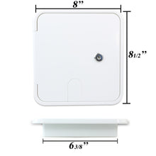 Leisure Cords RV Power Cord Utility Hatch Weatherproof Rectangle Door 6.88 Inch x 6.38 Inch (White)