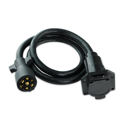 Leisure Cords 7 Way Inline Trailer Plug Extension Cord Inlet Socket 4 Feet (Black)