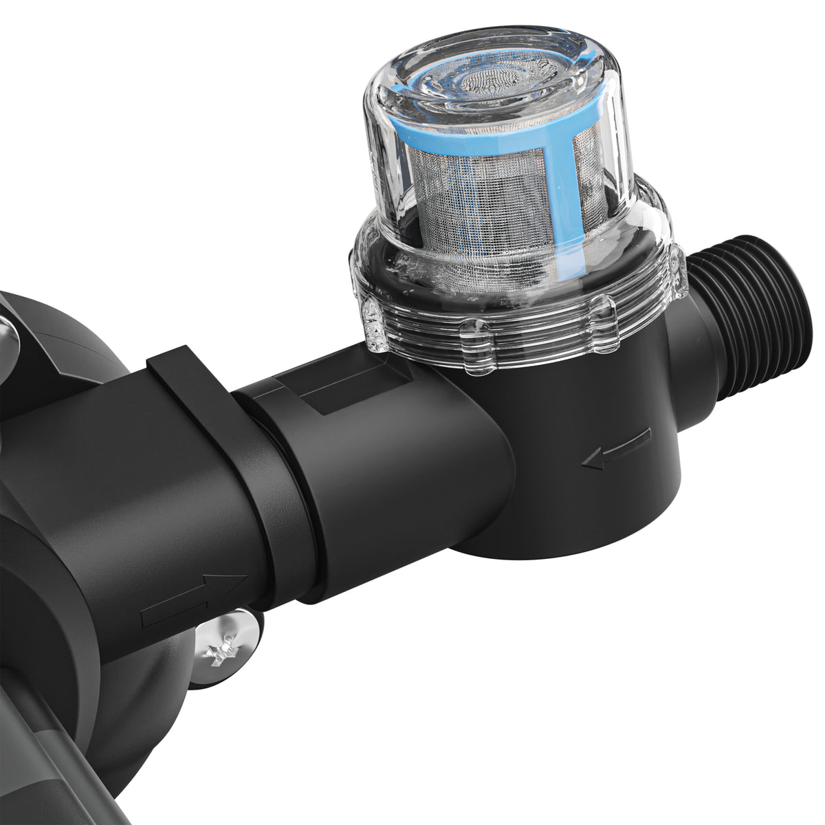 Leisure Coachworks RV Water Pump 3.5 GPM with Adapters Stainer Filter Kit (Black)