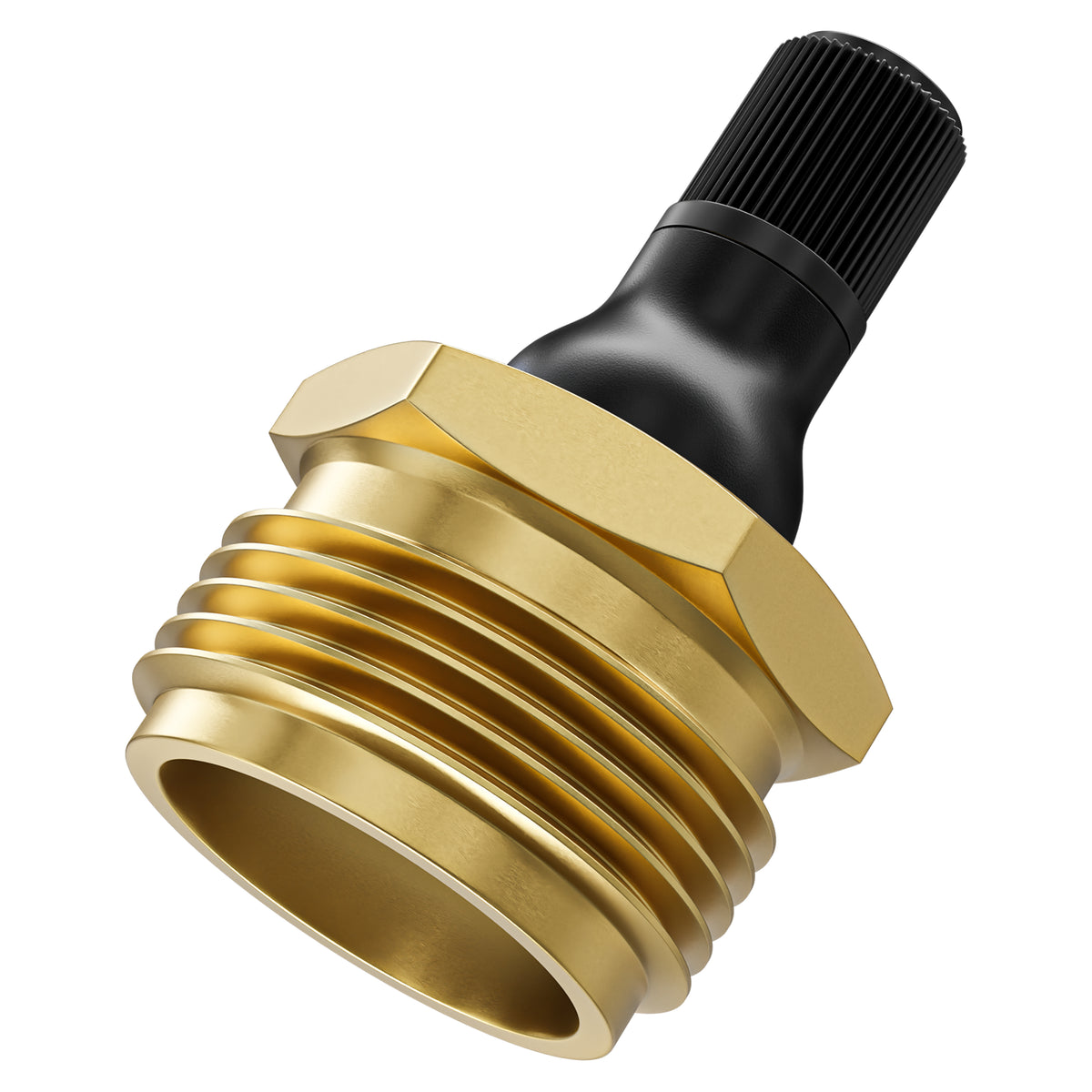 Leisure Coachworks RV Water Blow Out Plug Adapter with 3/4 Inch GHT to Schrader Valve (Brass)