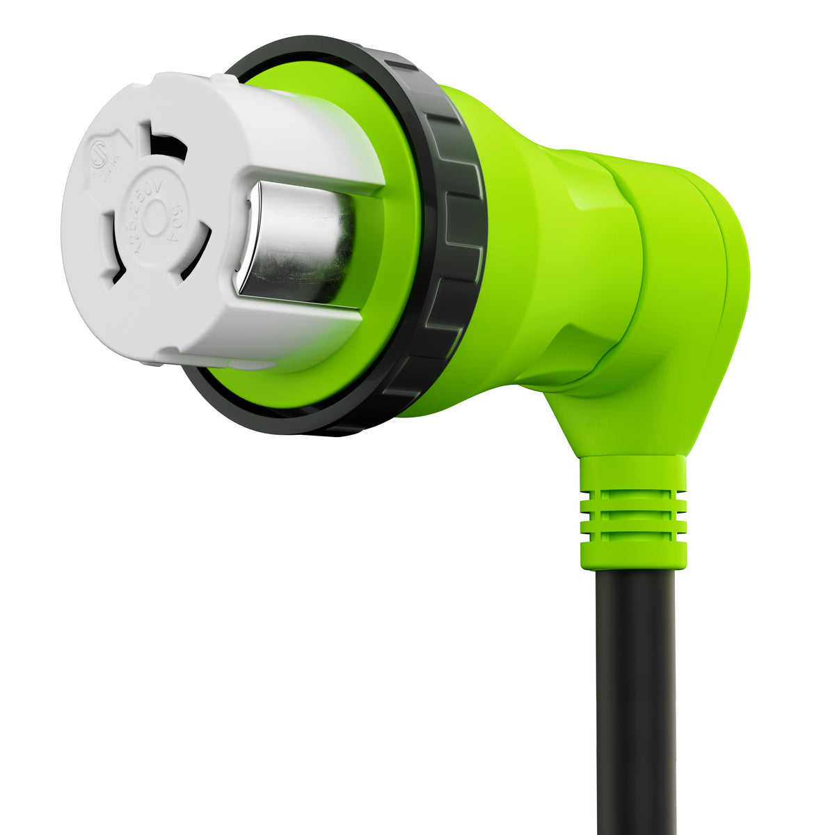 Leisure Cords 30AMP RV Electrical Adapter Twist Locking NEMA TT-30P to SS2-50R 5 Inch (Green)