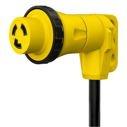 Leisure Cords 50AMP RV Electrical Adapter Twist Locking NEMA 14-50P to L5-30R 4 Inch (Yellow)