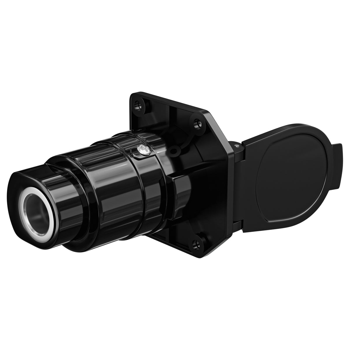 Leisure Cords 7 Way Inline Trailer Replacement Female Inlet Socket Splice 4 Inch (Black)
