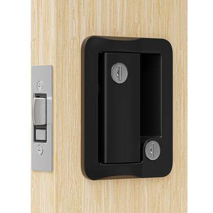 Leisure Locks RV Entry Door Lock with Paddle Deadbolt 2.5 Inch x 3.5 Inch (Black)