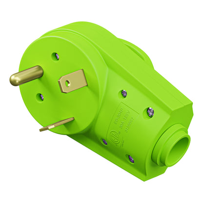 Leisure Cords 30AMP RV Replacement Plug 90 Degree Handle Standard NEMA TT-30P 3 Inch (Green)
