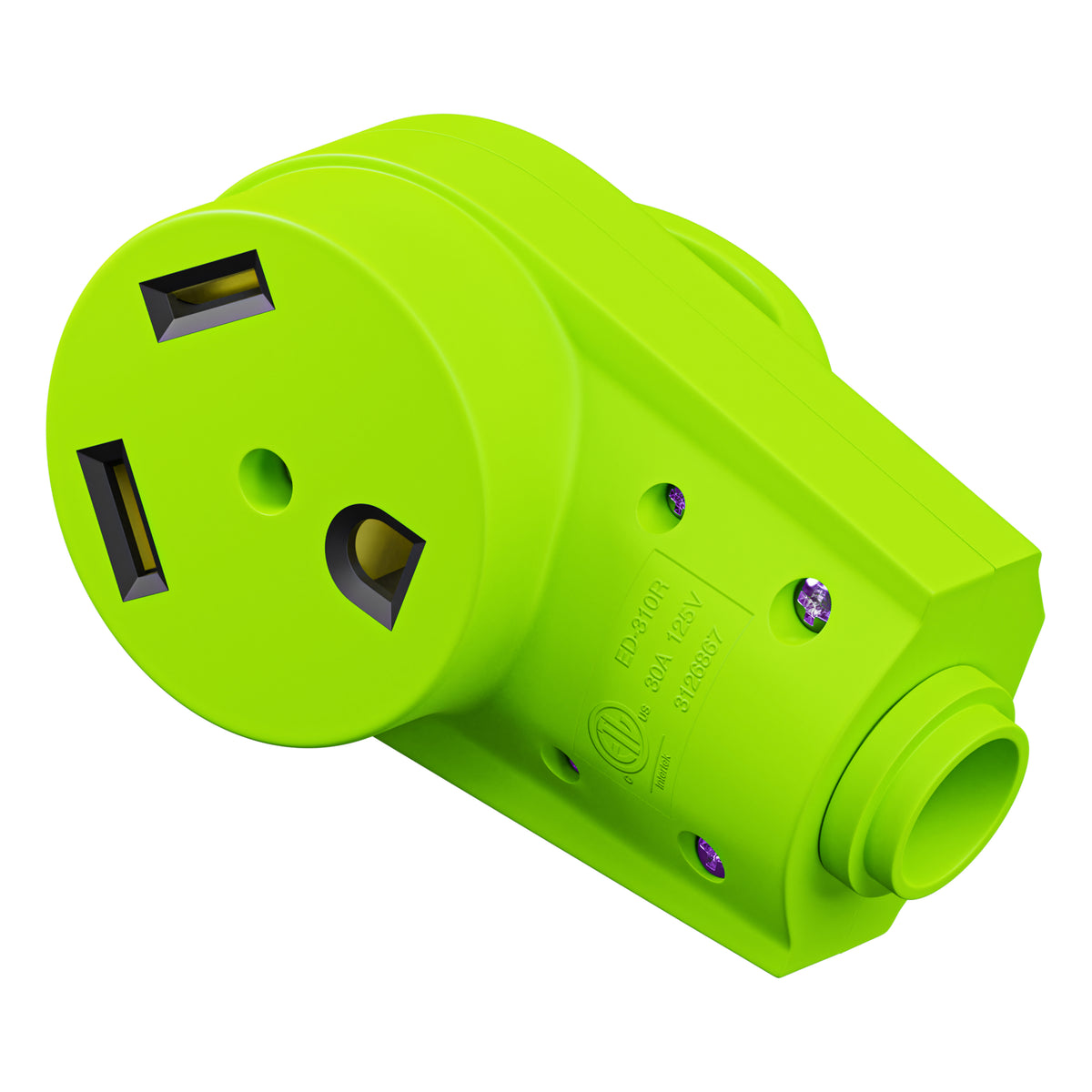 Leisure Cords 30AMP RV Replacement Plug 90 Degree Handle Standard NEMA TT-30R 3 Inch (Green)
