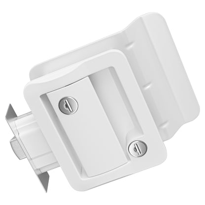 Leisure Locks RV Entry Door Lock with Paddle Deadbolt 2.5 Inch x 3.5 Inch (White)
