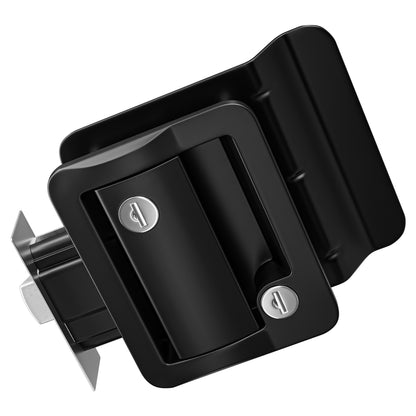 Leisure Locks RV Entry Door Lock with Paddle Deadbolt 2.5 Inch x 3.5 Inch (Black)