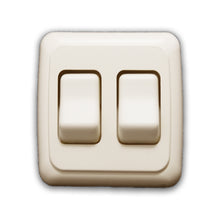 Leisure Coachworks 12V RV Contemporary Double SPST On Off Switch with Bezel 3.04 Inch x 2.83 Inch x 1.22 Inch (Almond)