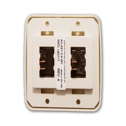 Leisure Coachworks 12V RV Contemporary Double SPST On Off Switch with Bezel 3.04 Inch x 2.83 Inch x 1.22 Inch (Almond)