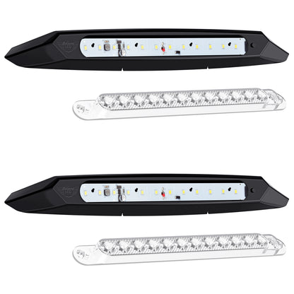 Leisure LED 12V RV Exterior LED Awning Porch Light Cool White with Switch Clear Lens 13 Inch (White)