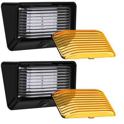 Leisure LED 12V RV Exterior LED Porch Light Cool White with Switch Amber Lens 6 Inch (White)