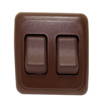 Leisure Coachworks 12V RV Contemporary Double SPST On Off Switch with Bezel 3.04 Inch x 2.83 Inch x 1.22 Inch (Brown)