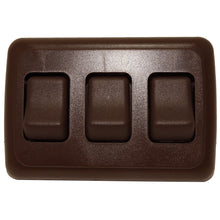 Leisure Coachworks 12V RV Contemporary Triple SPST On Off Switch with Bezel 4.18 Inch x 2.83 Inch x 1.22 Inch (Brown)