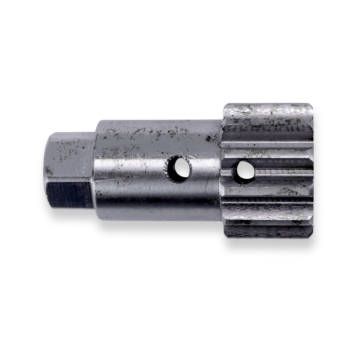 12-tooth RV slide-out motor shaft gear with 3/4" teeth, 5/8" bore and crank nut. Fits select RV slide-out systems. Pin sold separately