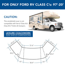 Leisure Coachworks RV Sun Shade 4 Layer Insulated Windshield Cover for Class C Ford 1997-2021 (Reflective)