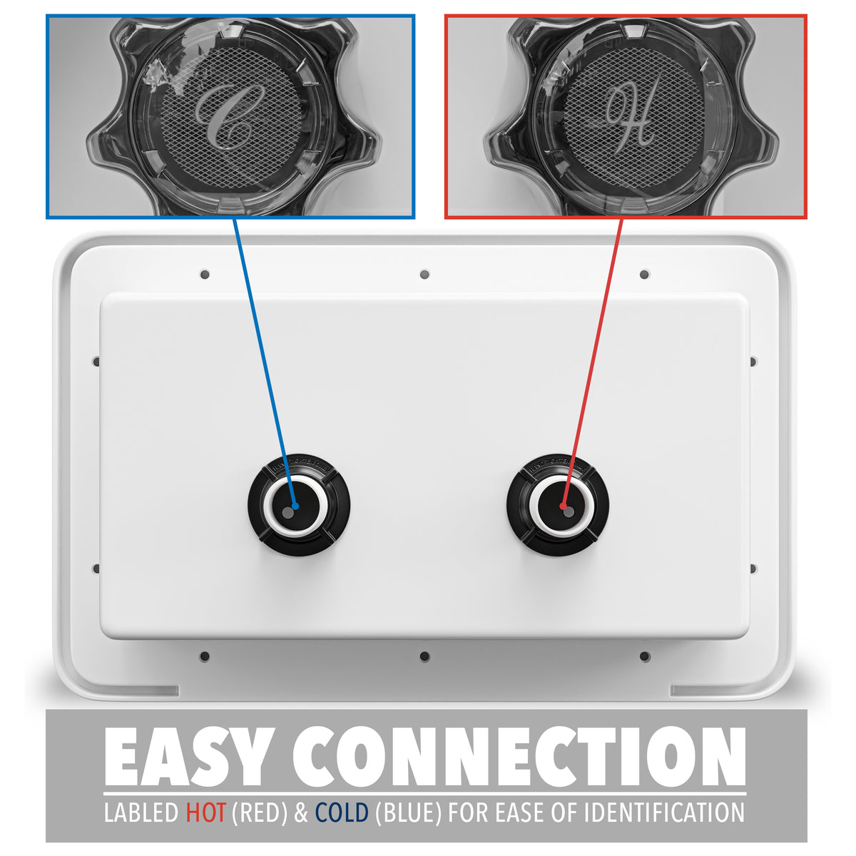 Leisure Coachworks RV Exterior Shower Box Kit for Cowboy Shower with ABS Hose 13.31 Inch x 8.41 Inch (White)