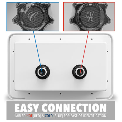 Leisure Coachworks RV Exterior Shower Box Kit for Cowboy Shower with ABS Hose 13.31 Inch x 8.41 Inch (White)