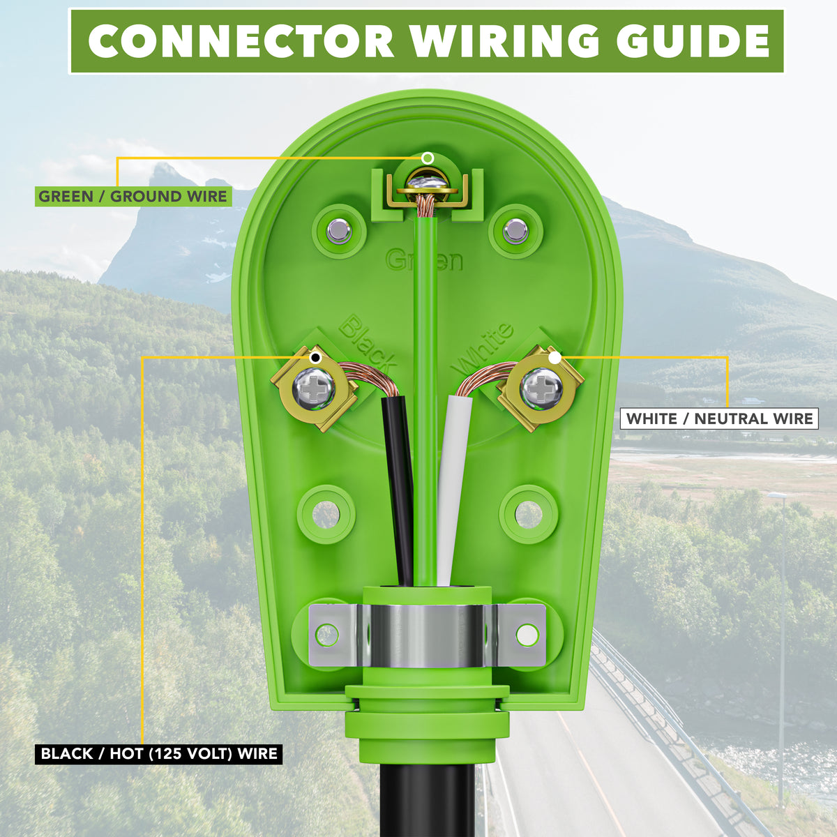 Leisure Cords 30AMP RV Replacement Plug 90 Degree Handle Standard NEMA TT-30P 3 Inch (Green)