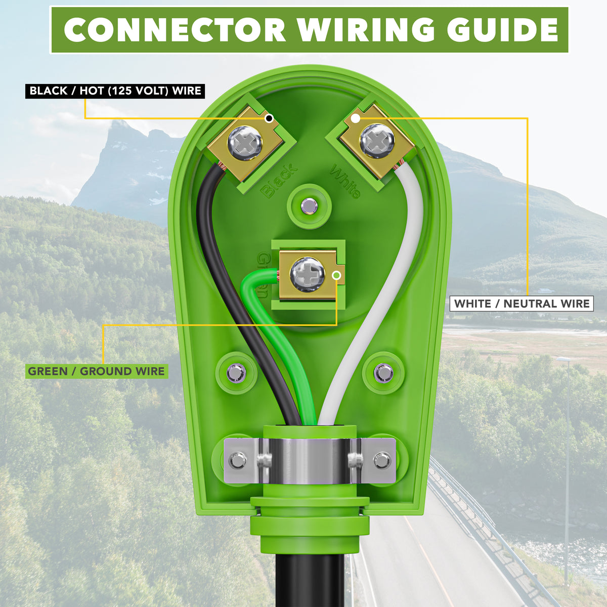 Leisure Cords 30AMP RV Replacement Plug 90 Degree Handle Standard NEMA TT-30R 3 Inch (Green)
