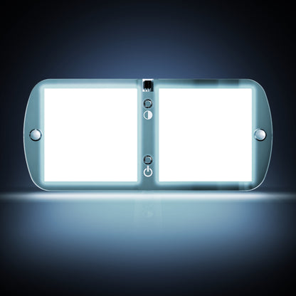 Leisure LED 12V RV LED Double Dome Light Multi-Color Touch Dimmer Switch Frosted Lens 7 Inch (Chrome)