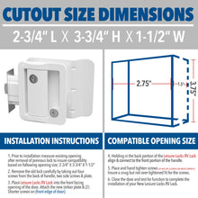 Leisure Locks RV Entry Door Lock with Paddle Deadbolt 2.5 Inch x 3.5 Inch (White)