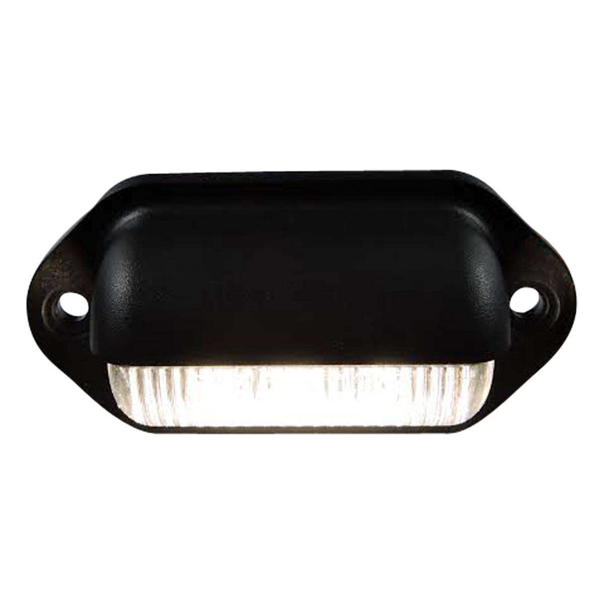 Leisure LED 12V RV Exterior LED License Plate Light Rectangle with Clear Lens 1.5 Inch (Black)