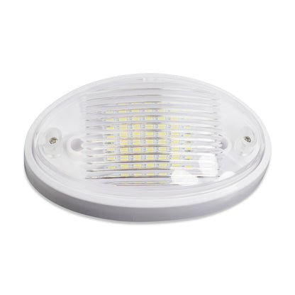 Leisure LED 12V RV Exterior LED Porch Light Oval Cool White with Amber Lens 6 Inch (White)