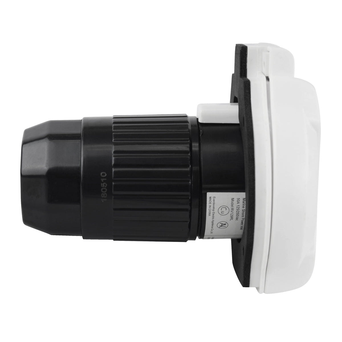 Leisure Cords 50AMP RV Power Inlet Twist Locking LED Indicator NEMA SS2-50P 5 Inch (White)